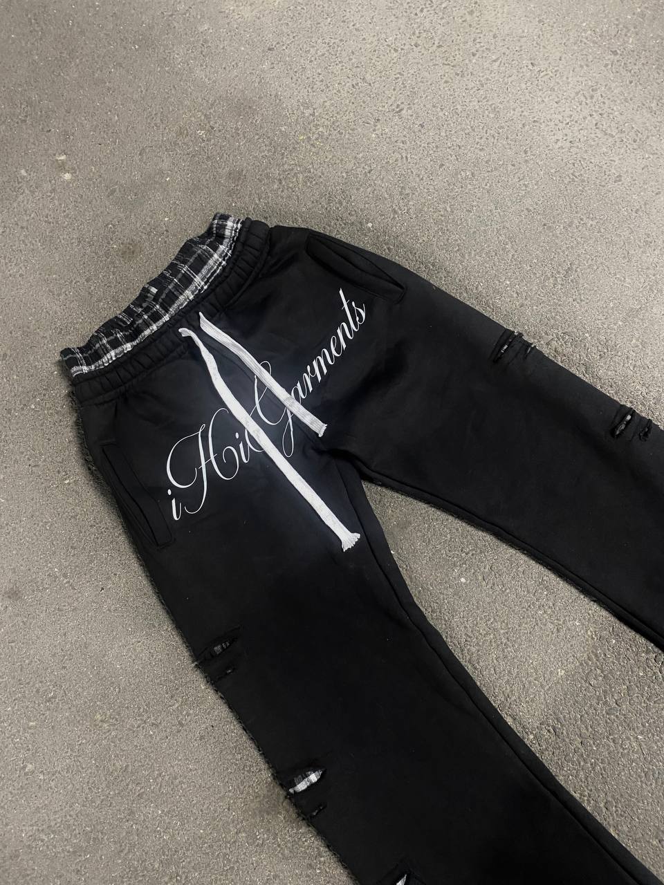 "Torn Threads" Double-Waist Sweats